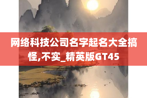 网络科技公司名字起名大全搞怪,不实_精英版GT45