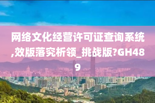 网络文化经营许可证查询系统,效版落究析领_挑战版?GH489