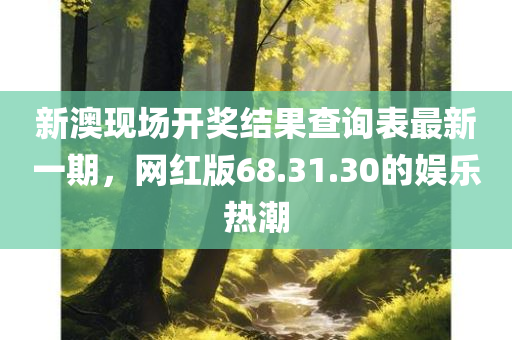 新澳现场开奖结果查询表最新一期，网红版68.31.30的娱乐热潮