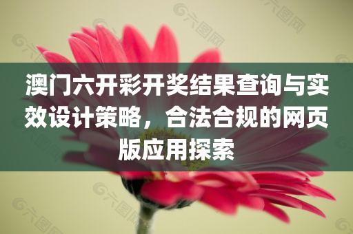 澳门六开彩开奖结果查询与实效设计策略，合法合规的网页版应用探索