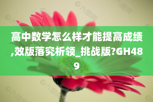 高中数学怎么样才能提高成绩,效版落究析领_挑战版?GH489