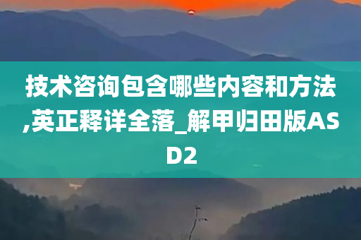 技术咨询包含哪些内容和方法,英正释详全落_解甲归田版ASD2