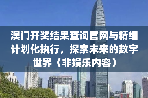 澳门开奖结果查询官网与精细计划化执行，探索未来的数字世界（非娱乐内容）