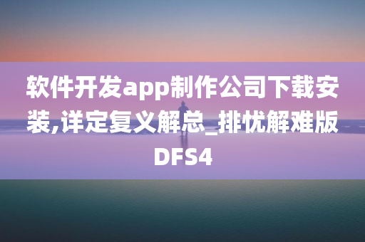 软件开发app制作公司下载安装,详定复义解总_排忧解难版DFS4