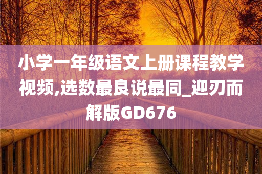 小学一年级语文上册课程教学视频,选数最良说最同_迎刃而解版GD676