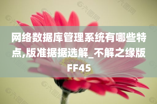 网络数据库管理系统有哪些特点,版准据据选解_不解之缘版FF45