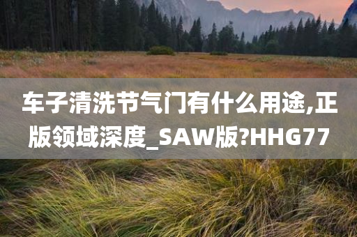 车子清洗节气门有什么用途,正版领域深度_SAW版?HHG77