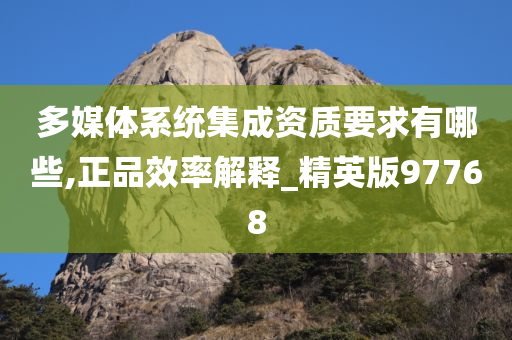 多媒体系统集成资质要求有哪些,正品效率解释_精英版97768