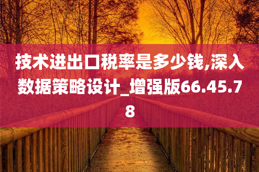 技术进出口税率是多少钱,深入数据策略设计_增强版66.45.78