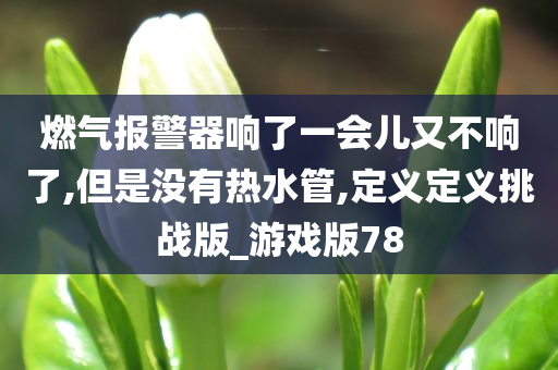 燃气报警器响了一会儿又不响了,但是没有热水管,定义定义挑战版_游戏版78