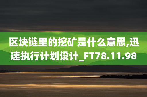 区块链里的挖矿是什么意思,迅速执行计划设计_FT78.11.98