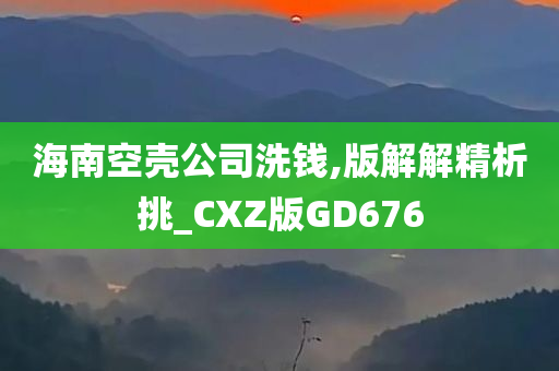 海南空壳公司洗钱,版解解精析挑_CXZ版GD676