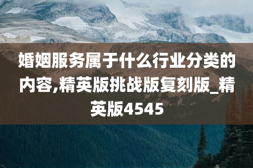 婚姻服务属于什么行业分类的内容,精英版挑战版复刻版_精英版4545