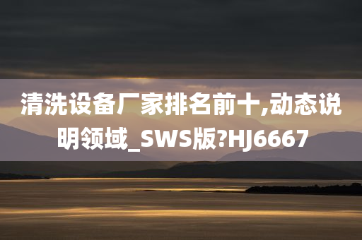 清洗设备厂家排名前十,动态说明领域_SWS版?HJ6667