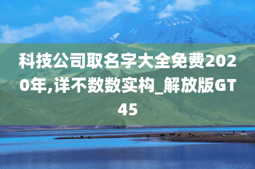 科技公司取名字大全免费2020年,详不数数实构_解放版GT45