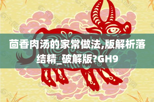 茴香肉汤的家常做法,版解析落结精_破解版?GH9