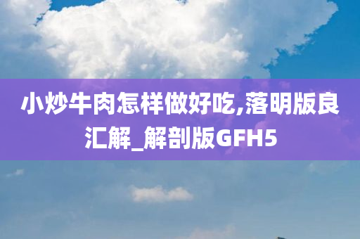 小炒牛肉怎样做好吃,落明版良汇解_解剖版GFH5