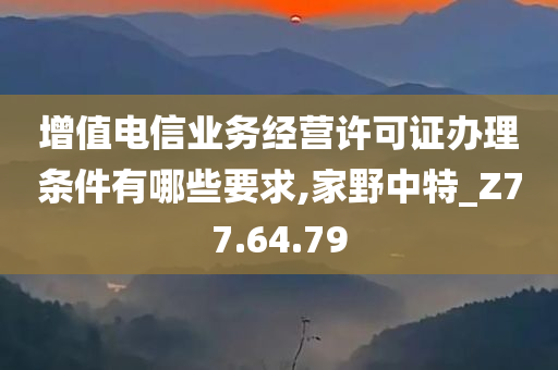 增值电信业务经营许可证办理条件有哪些要求,家野中特_Z77.64.79