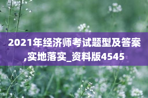 2021年经济师考试题型及答案,实地落实_资料版4545