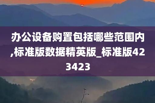 办公设备购置包括哪些范围内,标准版数据精英版_标准版423423