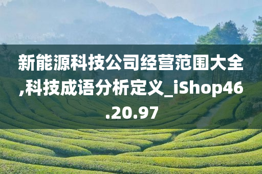 新能源科技公司经营范围大全,科技成语分析定义_iShop46.20.97