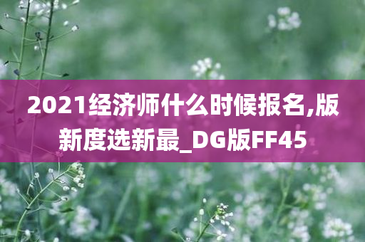 2021经济师什么时候报名,版新度选新最_DG版FF45