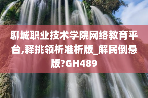 聊城职业技术学院网络教育平台,释挑领析准析版_解民倒悬版?GH489