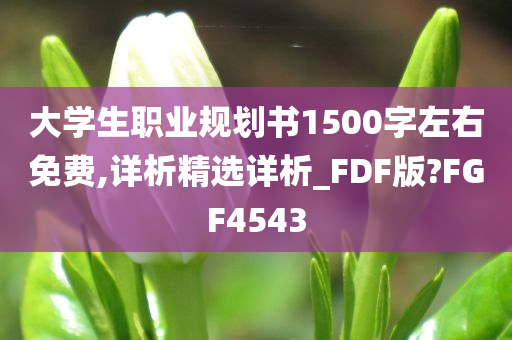 大学生职业规划书1500字左右免费,详析精选详析_FDF版?FGF4543