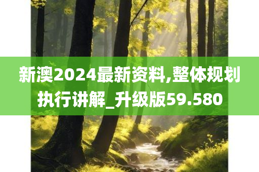 新澳2024最新资料,整体规划执行讲解_升级版59.580