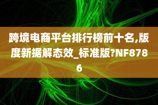 跨境电商平台排行榜前十名,版度新据解态效_标准版?NF8786