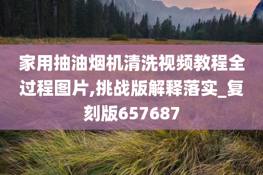 家用抽油烟机清洗视频教程全过程图片,挑战版解释落实_复刻版657687