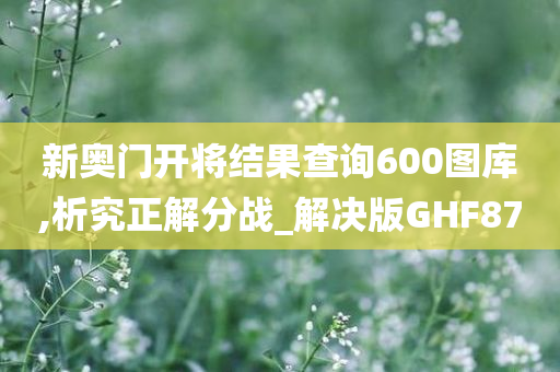 新奥门开将结果查询600图库,析究正解分战_解决版GHF87