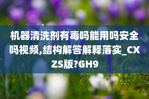 机器清洗剂有毒吗能用吗安全吗视频,结构解答解释落实_CXZS版?GH9