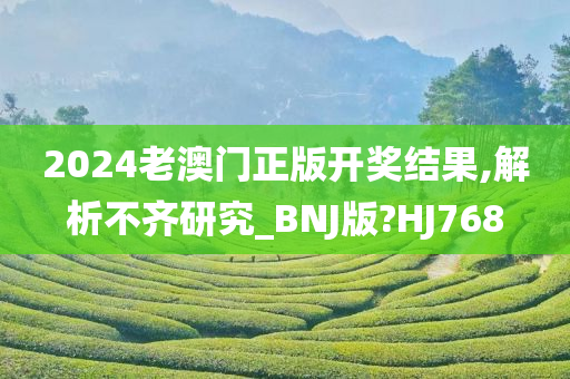 2024老澳门正版开奖结果,解析不齐研究_BNJ版?HJ768