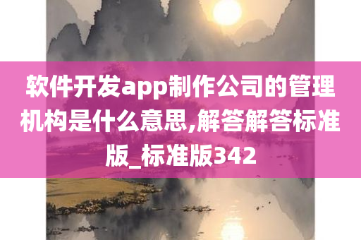 软件开发app制作公司的管理机构是什么意思,解答解答标准版_标准版342