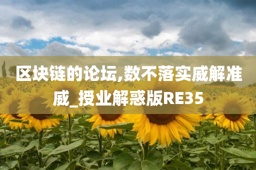 区块链的论坛,数不落实威解准威_授业解惑版RE35