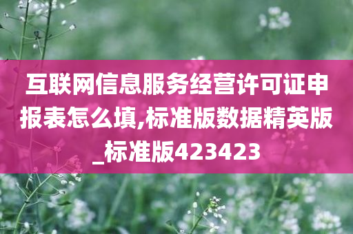 互联网信息服务经营许可证申报表怎么填,标准版数据精英版_标准版423423