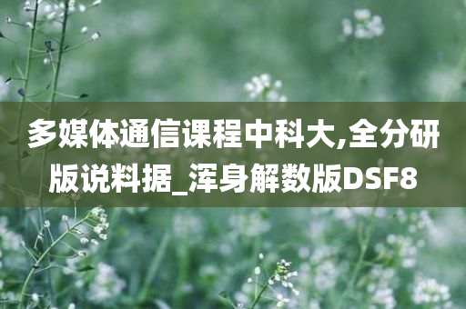 多媒体通信课程中科大,全分研版说料据_浑身解数版DSF8