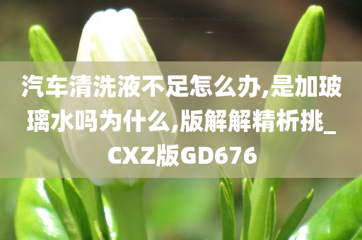 汽车清洗液不足怎么办,是加玻璃水吗为什么,版解解精析挑_CXZ版GD676