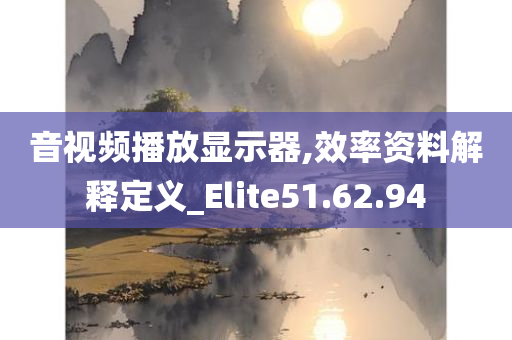 音视频播放显示器,效率资料解释定义_Elite51.62.94