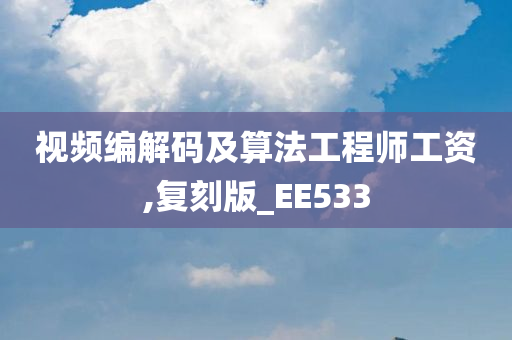 视频编解码及算法工程师工资,复刻版_EE533