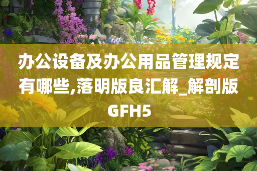 办公设备及办公用品管理规定有哪些,落明版良汇解_解剖版GFH5