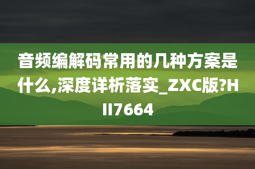 音频编解码常用的几种方案是什么,深度详析落实_ZXC版?HII7664