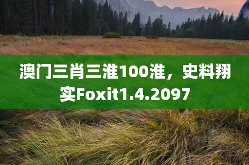 澳门三肖三淮100淮，史料翔实Foxit1.4.2097