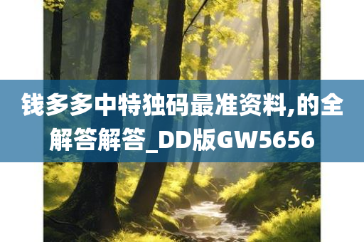 钱多多中特独码最准资料,的全解答解答_DD版GW5656