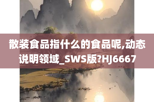 散装食品指什么的食品呢,动态说明领域_SWS版?HJ6667