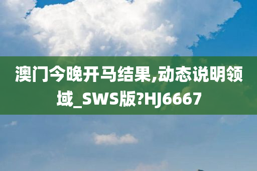 澳门今晚开马结果,动态说明领域_SWS版?HJ6667