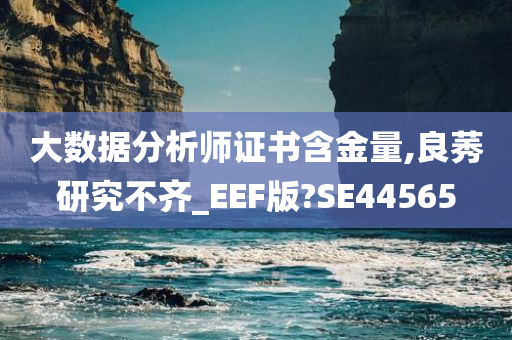 大数据分析师证书含金量,良莠研究不齐_EEF版?SE44565