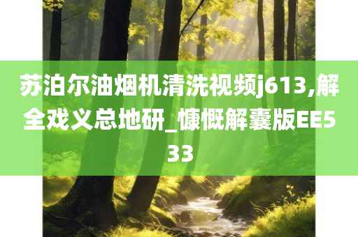 苏泊尔油烟机清洗视频j613,解全戏义总地研_慷慨解囊版EE533