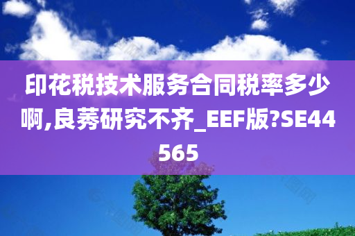 印花税技术服务合同税率多少啊,良莠研究不齐_EEF版?SE44565